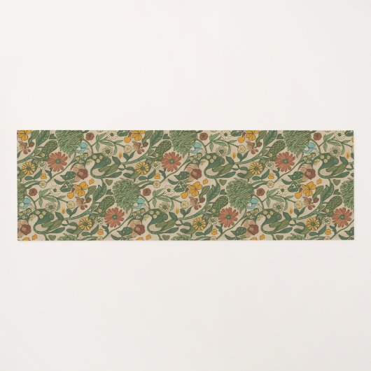 Seamless vintage botanical pattern yogamatte (Rückseite (Horizontal))
