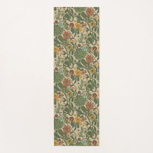 Seamless vintage botanical pattern yogamatte (Vorderseite)