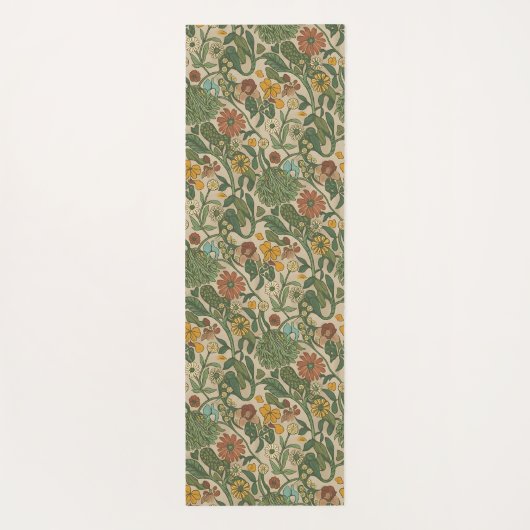 Seamless vintage botanical pattern  yogamatte (Rückseite)