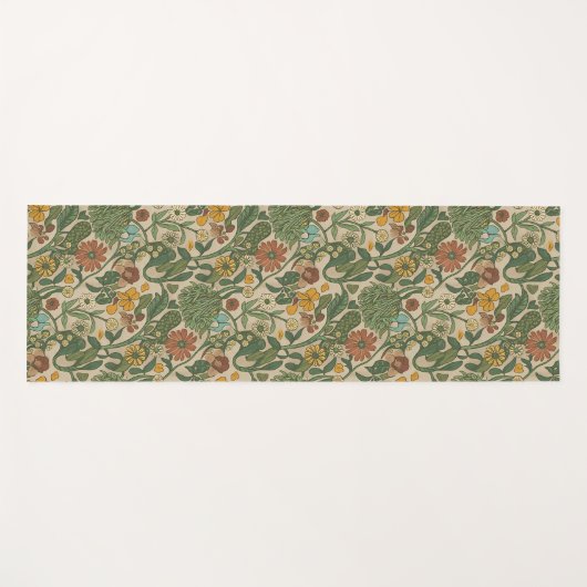 Seamless vintage botanical pattern  yogamatte (Vorderseite (Horizontal))
