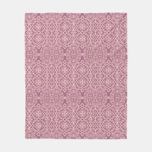 Seamless vintage laced beige - lilac background fleecedecke (Vorderseite)