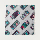 Seamless vintage pattern. geometrical background w wandteppich (Vorderseite (Horizontal))
