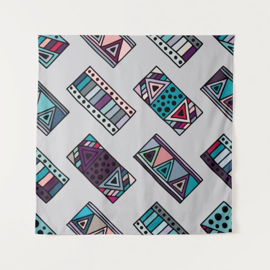 Seamless vintage pattern. geometrical background w wandteppich (Vorderseite)
