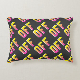 Seamless vintage pixel off signs pattern. Outline  Dekokissen