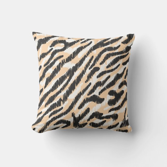 Seamless vintage scribble zebra leopard fur patter kissen (Vorderseite)