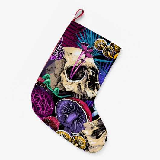 Seamless wallpaper pattern. Bright Magic Psychedel Kleiner Weihnachtsstrumpf (Vorderansicht (hängend))