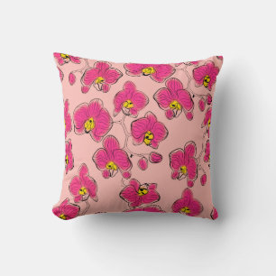 Seamless wassercolor orchius phalaenopsis Blume b Kissen