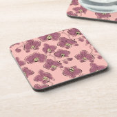 Seamless wassercolor orchius phalaenopsis Blume p Getränkeuntersetzer (Linke Seite)