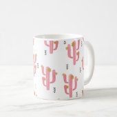 Seamless watercolor flowering cactus pattern. Vint Kaffeetasse (VorderseiteRechts)