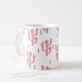 Seamless watercolor flowering cactus pattern. Vint Kaffeetasse (Vorderseite Links)