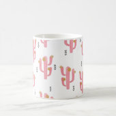 Seamless watercolor flowering cactus pattern. Vint Kaffeetasse (Mittel)