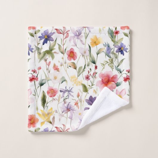 Seamless watercolor flowers pattern badhandtuch set (Waschlappen)
