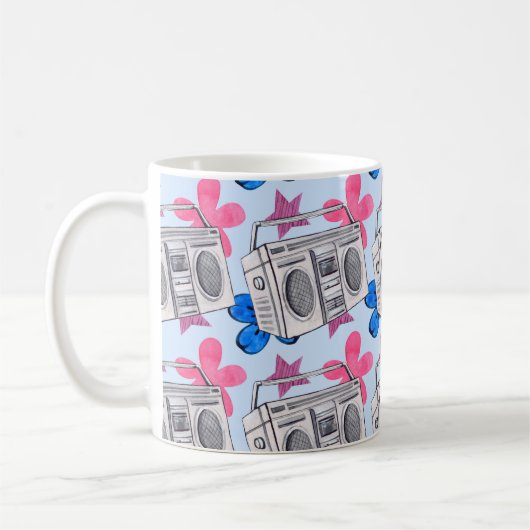 Seamless watercolor pattern in 90s style kaffeetasse (Links)