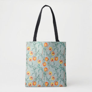 Seamless watercolor pattern with peaches and branc tasche