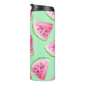 Seamless Watermelon Muster im Wasserfarbenstil Wat Thermosbecher (Nach rechts gedreht)