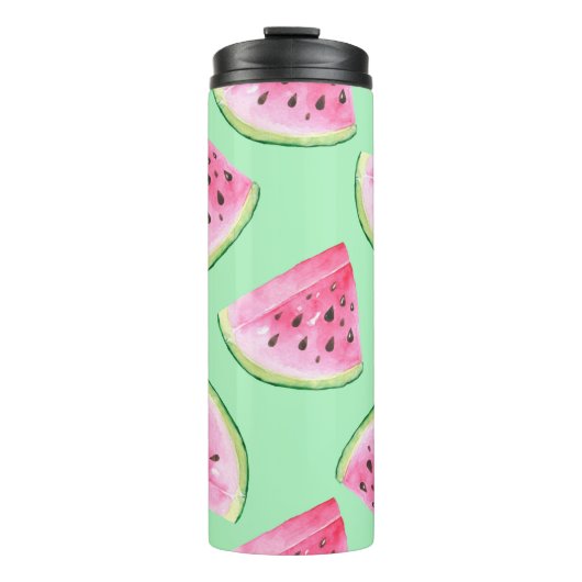 Seamless Watermelon Muster im Wasserfarbenstil Wat Thermosbecher (Vorderseite)