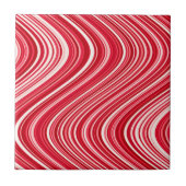 Seamless Wavy Lines in Rot und Weiß Fliese (Vorderseite)