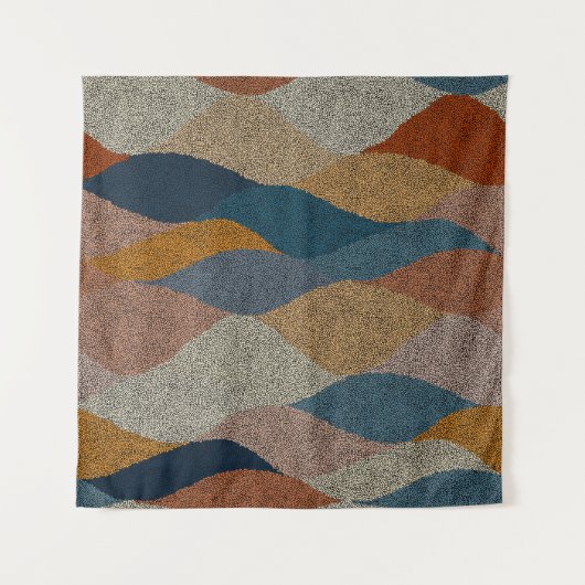 Seamless wavy pattern. Complicated hand-drawn orna Wandteppich (Vorderseite)