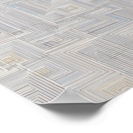 Seamless White Luminous Net Fabric Pattern Poster (Ecke)