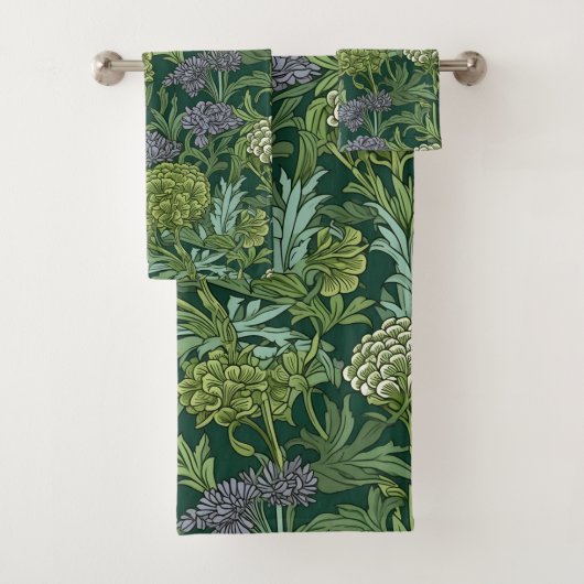 Seamless William Morris style floral pattern Badhandtuch Set (Insitu)