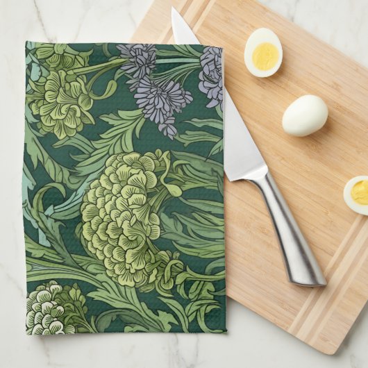 Seamless William Morris style floral pattern Geschirrtuch (Viertel Falte)