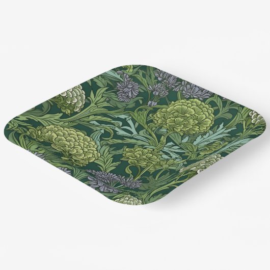 Seamless William Morris style floral pattern Pappteller (Gewinkelt)