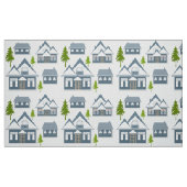Seamless Winter Frohe Weihnachtslandschaft grau ho Stoff (Fat Quarter (45,7 x 55,9 cm))
