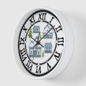 Seamless Winter Frohe Weihnachtslandschaft grau ho Uhr (Winkel)