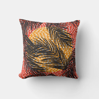 Seamless with black palm leaves and strokes  kissen