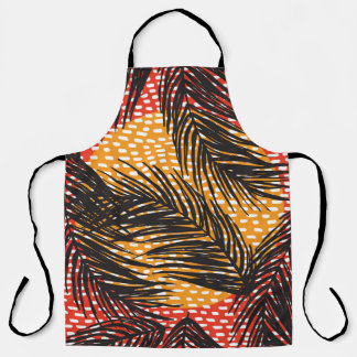 Seamless with black palm leaves and strokes  schürze