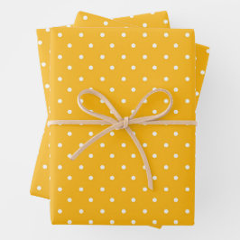 Seamless yellow-orange  polka dot  pattern  geschenkpapier set