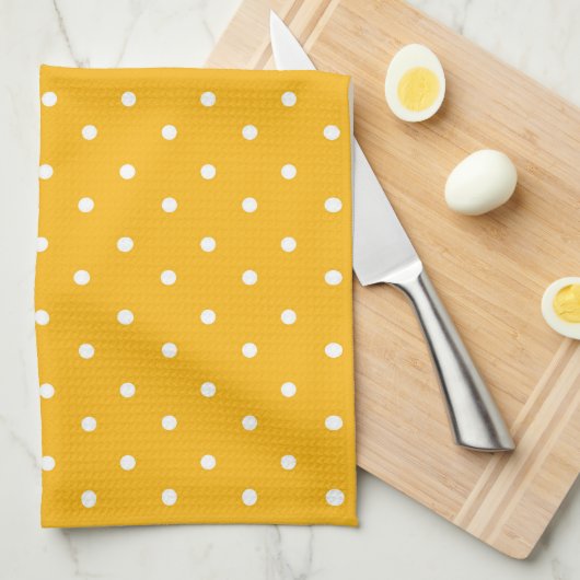 Seamless yellow-orange  polka dot  pattern  geschirrtuch (Viertel Falte)