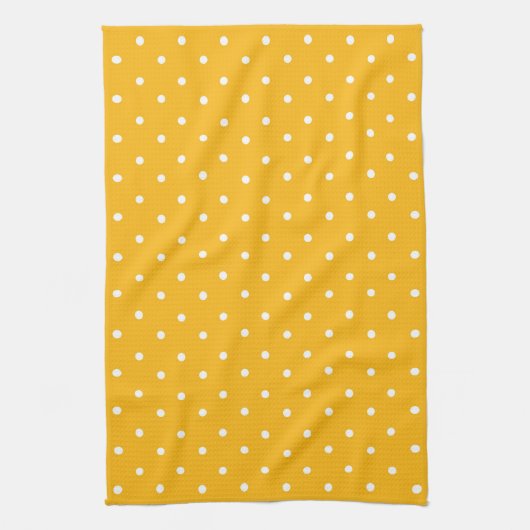 Seamless yellow-orange  polka dot  pattern  geschirrtuch (Vertikal)