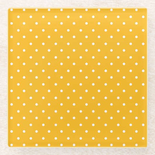Seamless yellow-orange  polka dot  pattern  glasuntersetzer (Vorderseite)