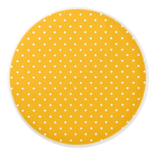 Seamless yellow-orange  polka dot  pattern  keramikknauf (Vorderseite)