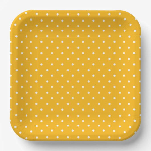 Seamless yellow-orange  polka dot  pattern  pappteller (Vorderseite)