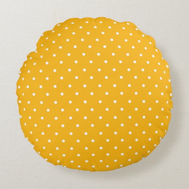 Seamless yellow-orange  polka dot  pattern  rundes kissen (Vorderseite)