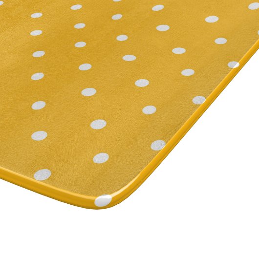 Seamless yellow-orange polka dot pattern schneidebrett (Ecke)