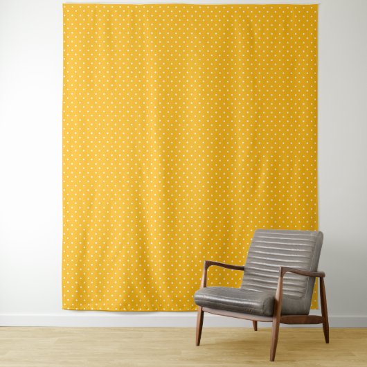 Seamless yellow-orange  polka dot  pattern  wandteppich (Beispiel)