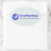SeaMonkey-Projekt - Horizontales Logo Ovaler Aufkleber (Tasche)