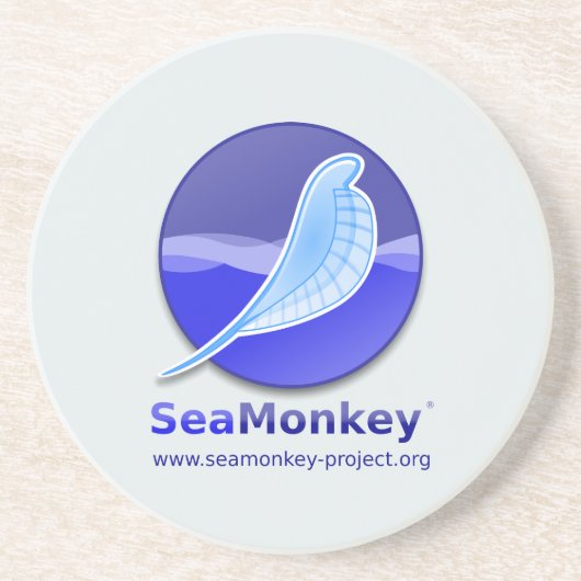 SeaMonkey Projekt - vertikales Logo Getränkeuntersetzer (Vorne)