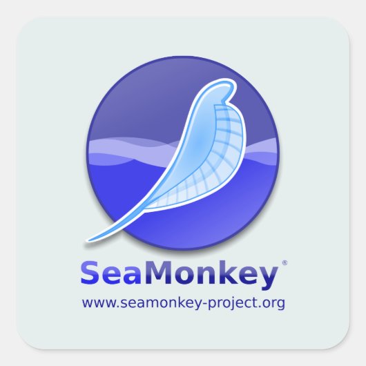 SeaMonkey-Projekt - Vertikales Logo Quadratischer Aufkleber (Vorderseite)