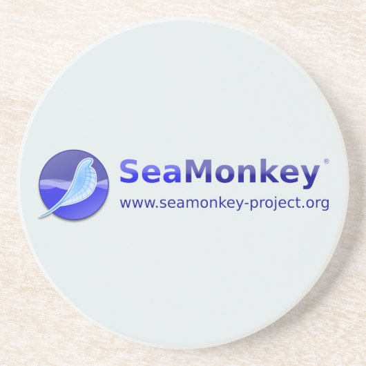 SeaMonkey Projekt - vertikales Logo Sandstein Untersetzer (Vorne)