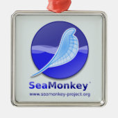 SeaMonkey Projekt - vertikales Logo Silbernes Ornament (Vorne)