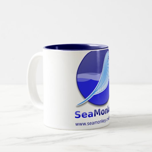SeaMonkey Projekt - vertikales Logo Zweifarbige Tasse (Vorderseite Links)