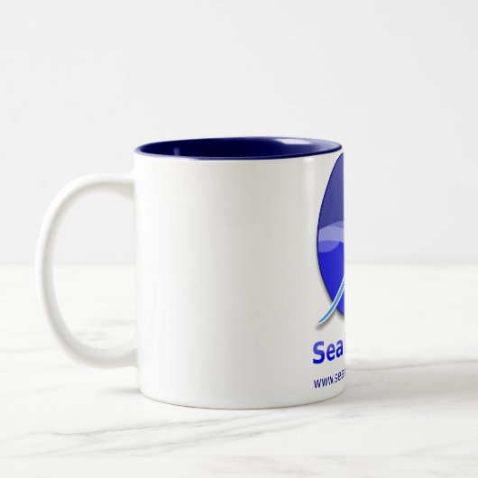SeaMonkey Projekt - vertikales Logo Zweifarbige Tasse (Links)