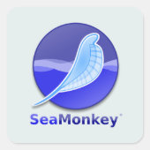 SeaMonkey-Text-Logo Quadratischer Aufkleber (Vorderseite)