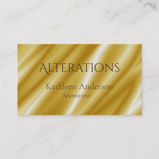Seamress Alterations Gold Silk Visitenkarte (Vorderseite)