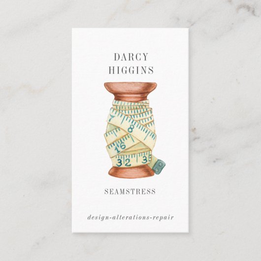 Seamress Tailor Spool Messung Tape Business Ca Visitenkarte (Vorderseite)