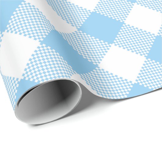 Seams Match: Blue n White Gingham Wrapping Paper Geschenkpapier (Rolleneckpunkt)